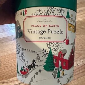 Cavallini & Co. Vintage Christmas Puzzle - Green and Red